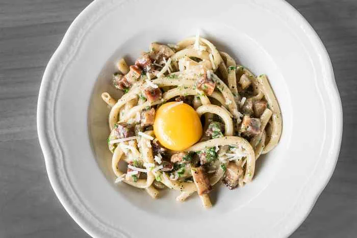 Formentos Carbonara2 for Dog Days of Summer Event at Formento's, August 15