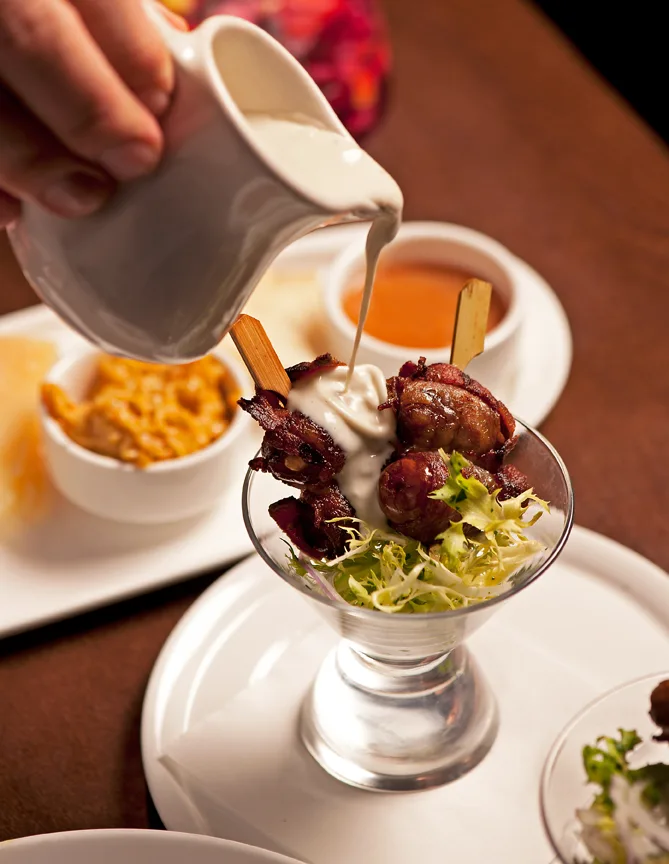 Bacon Wrapped Dates Sm for Shareable Sherry Dinner for two at Mercat a la Planxa