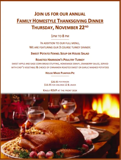 Bobbys Thanksgiving for Thanksgiving Day Dinner At Bobby’s Deerfield and Café Lucci