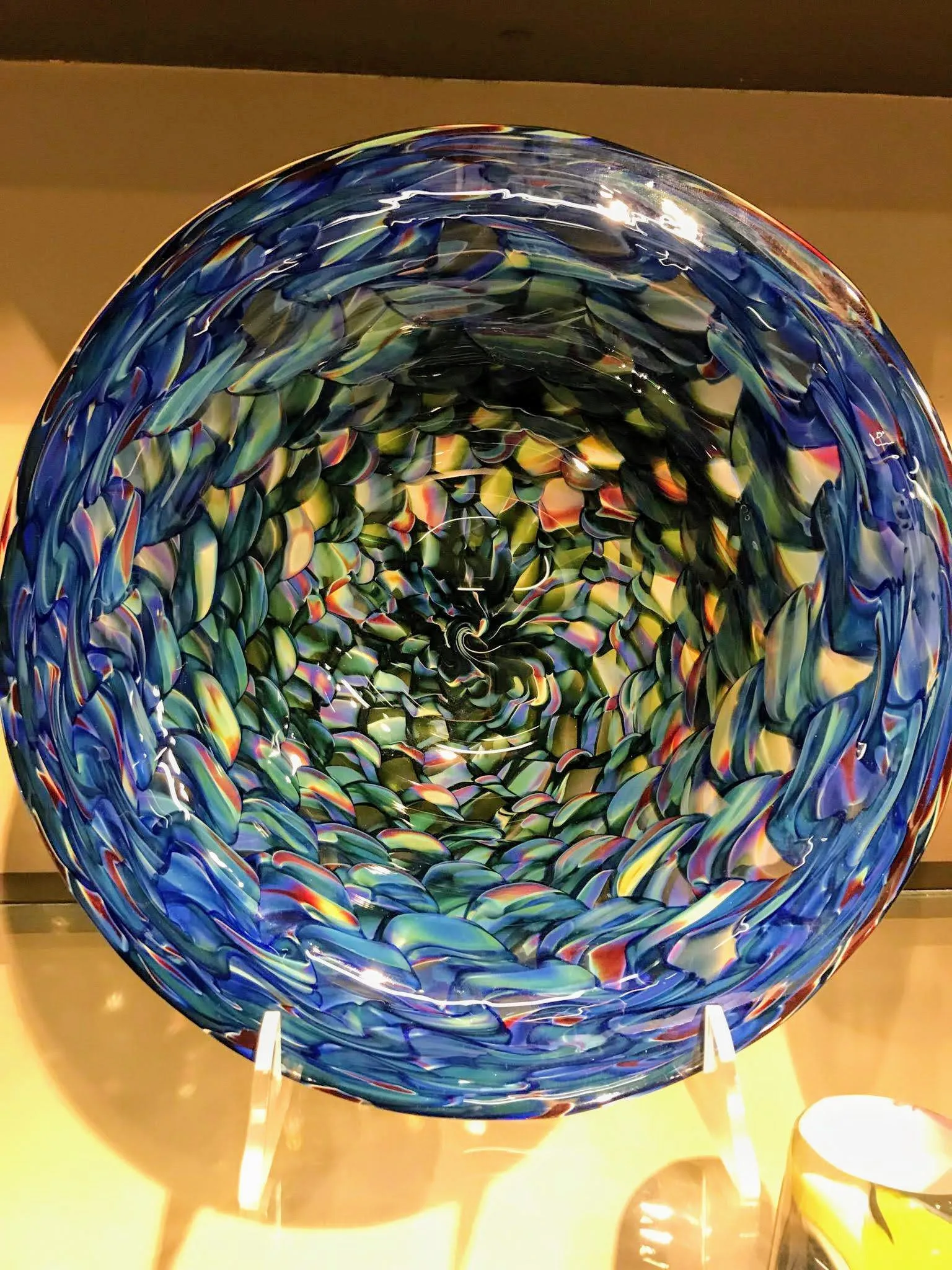 Dan Sviland Glass Bowl for Brunch and Hand Blown Crafts from Hot Shop Glass December 2 at Prairie Grass Cafe in Northbrook