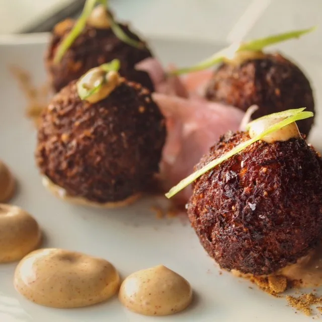 Corn And Crab Fritters for Reclaimed Bar and Restaurant Launching Vittles and Vinyl Dinner Series