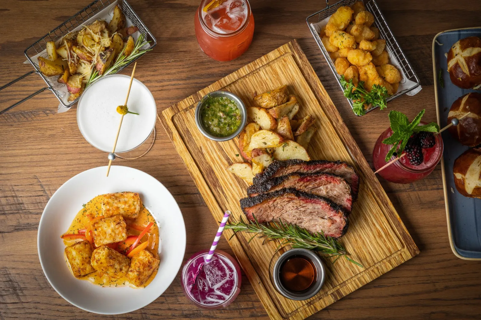 Food Spread for ROOH Chicago Unveils Culinary and Cocktail Programming Ahead of Spring Opening