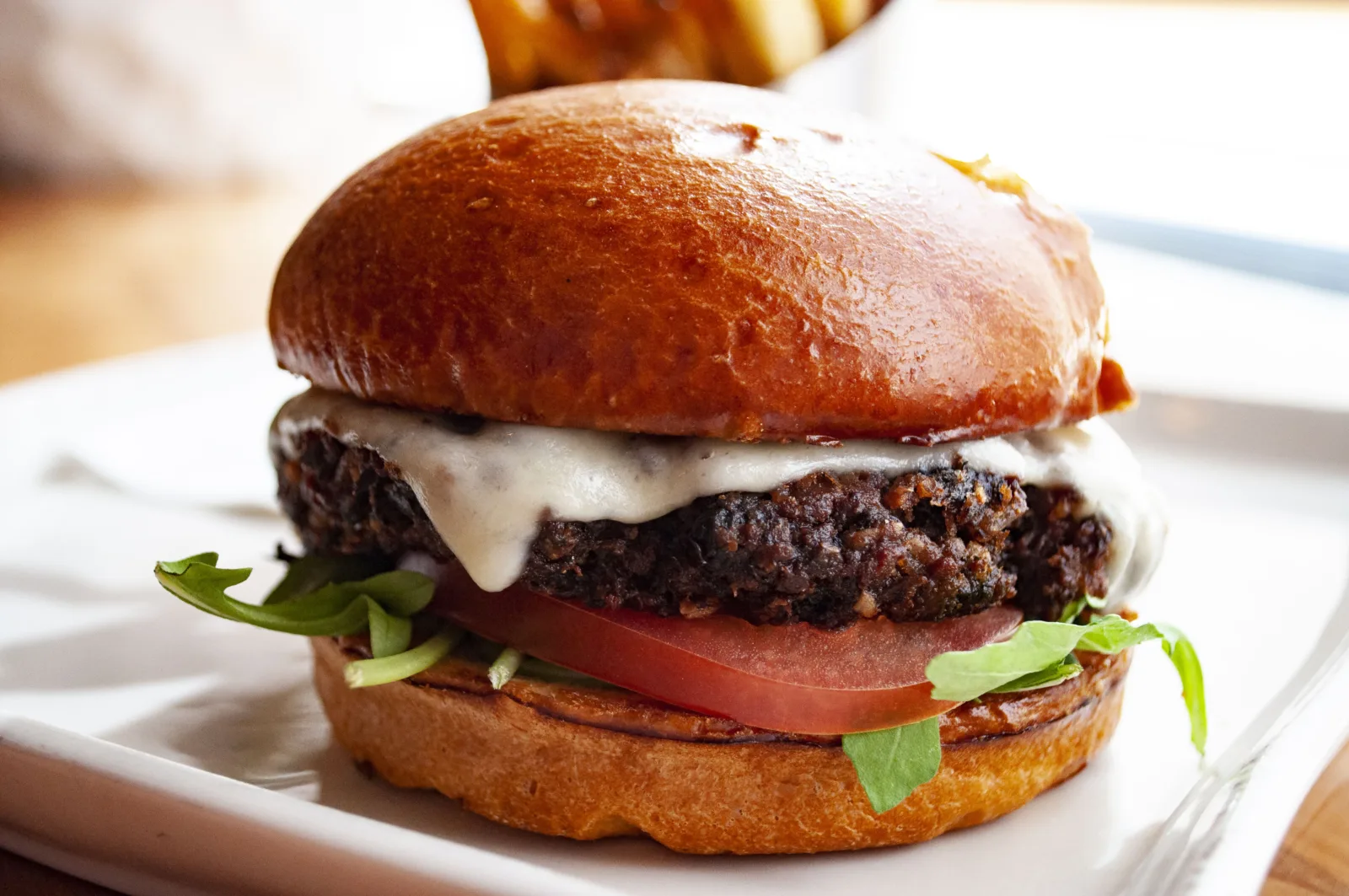Marshalls Landing Black Bean Veggie Burger for National Veggie Burger Day at Marshall’s Landing