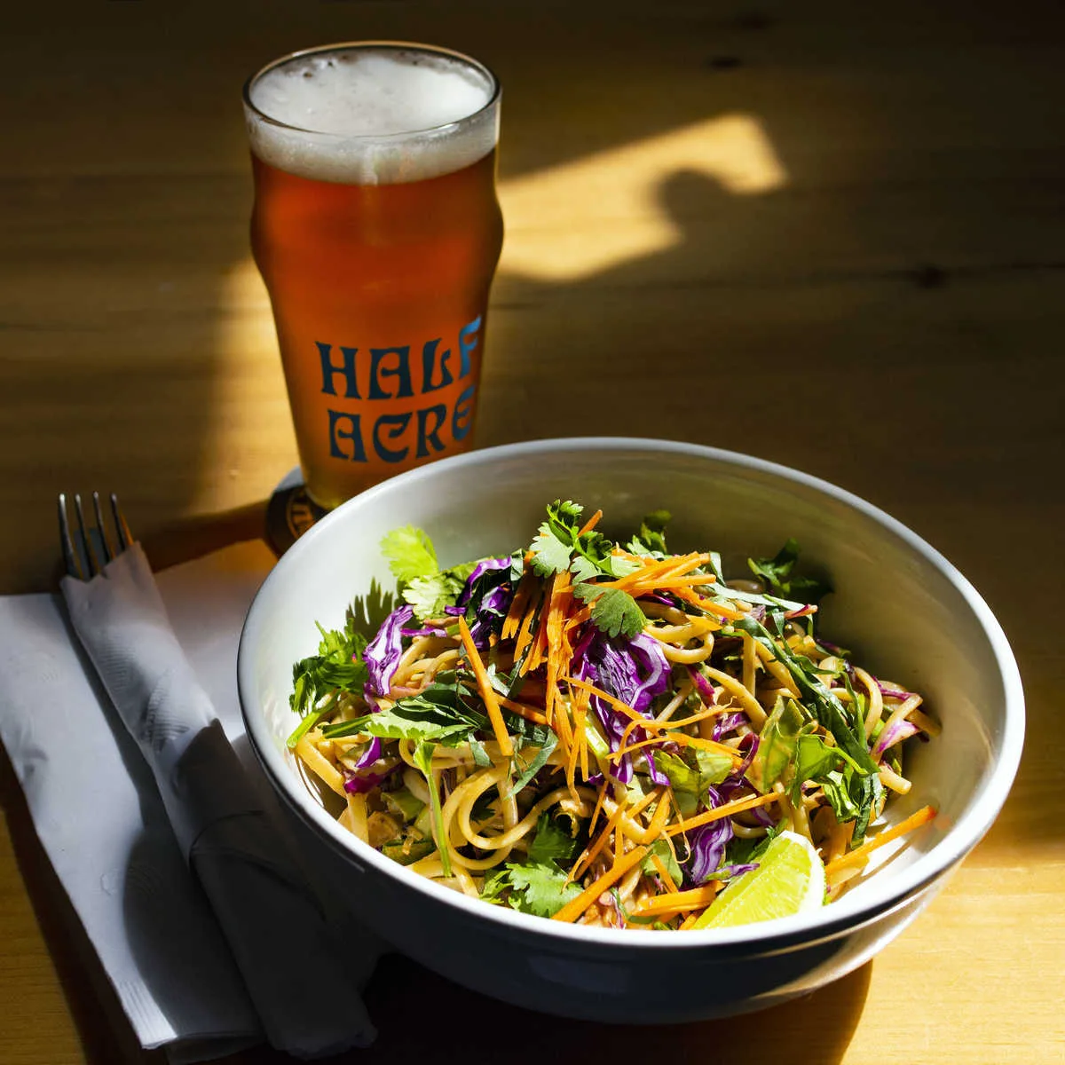 Chilled Asian Peanut Noodles for Half Acre Beer Opens Balmoral Beer Garden