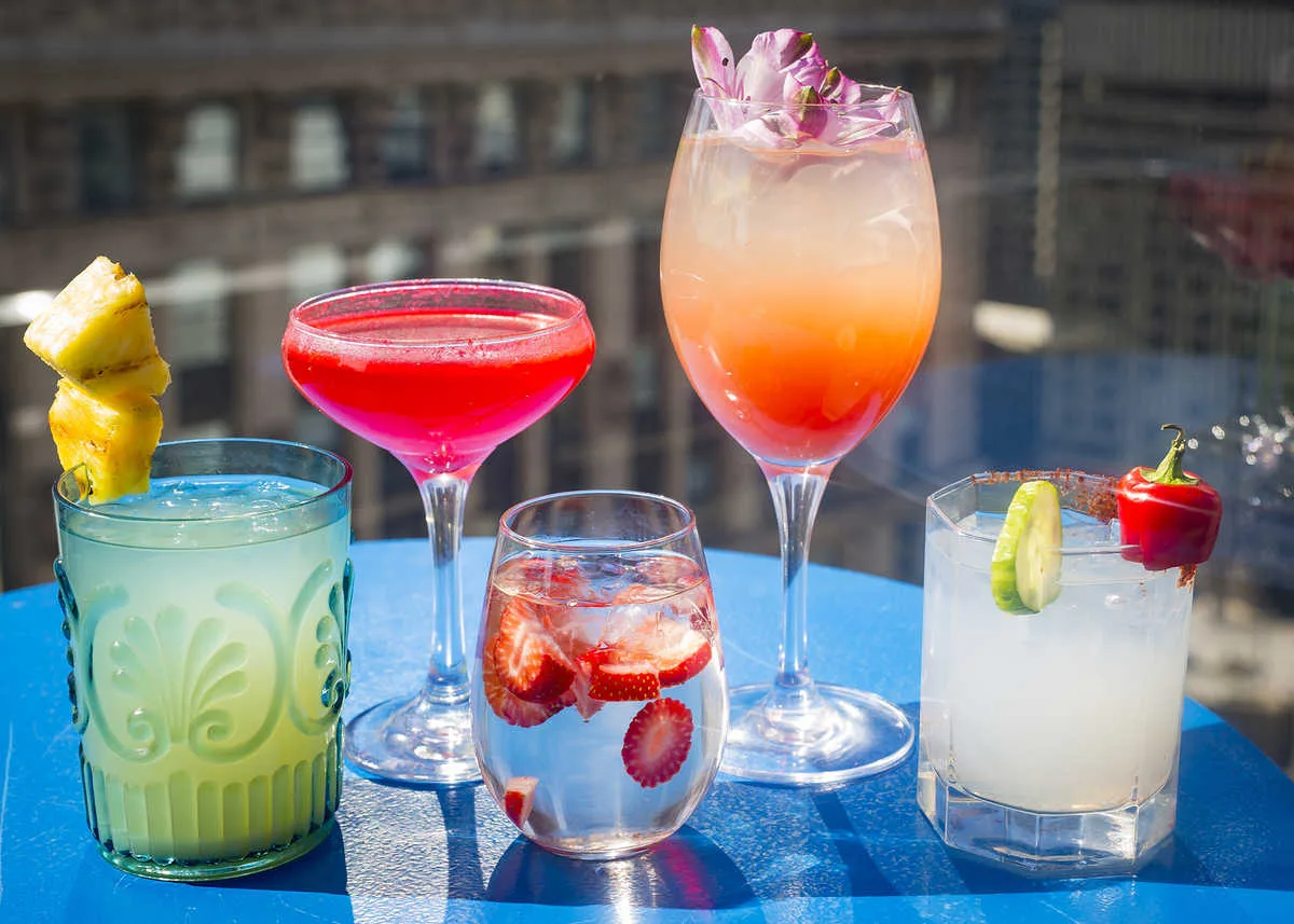 Left To Right Next Episode Devil To Pay Rose Sangria Pau Hana Casita Margarita for New Ladies Night Happy Hour at Virgin Hotels Chicago