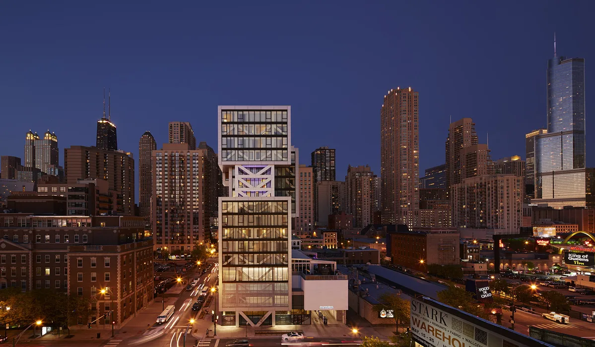 Godfrey Hotel Chicago Front View for Clothing Drive Benefiting AMVETS at The Godfrey Hotel Chicago: Friday, Dec 18th