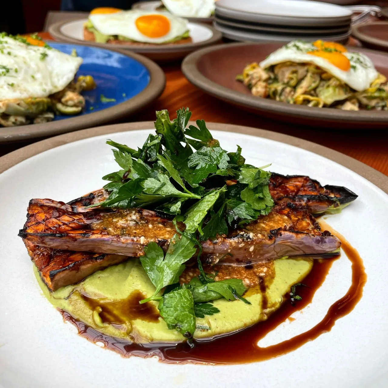 Charred Eggplant for Cindy's Rooftop at Chicago Athletic Association Hotel Announces New Menu