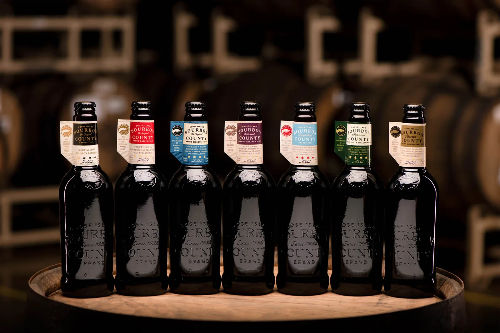 Bcs 2022 0000 Gibc Bourbon County Stout Lineup 2022 001 for Goose Island's 2022 Bourbon County Stout Release on Black Friday