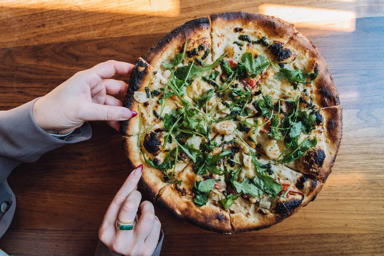 Artichoke Prawn Pizza 04278 Bar Siena Movement for Chicago's First Pizza Omakase Experience from Siena Tavern & Fabio Viviani, May 17th