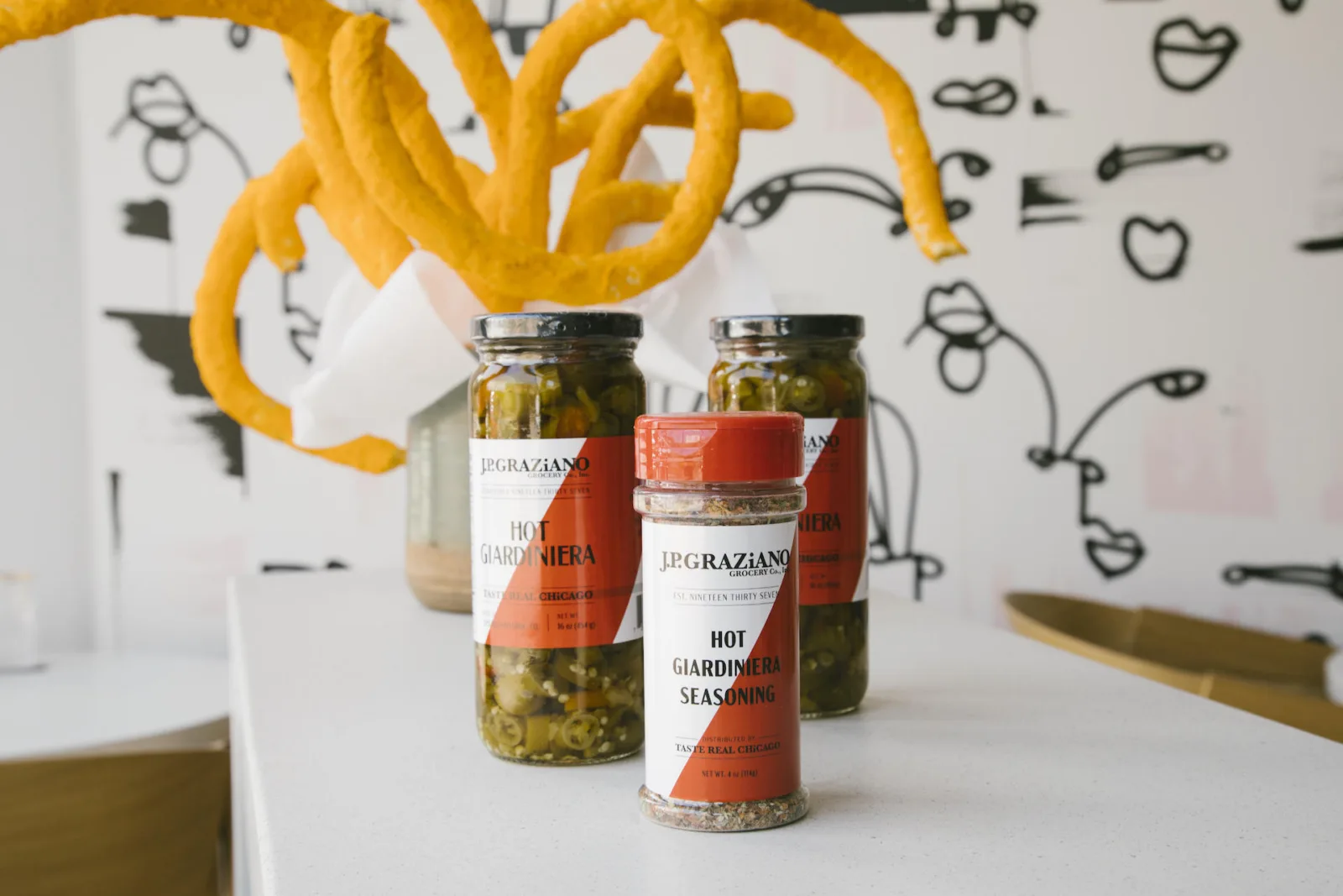 Jpx Esme 6 for Esmé Partnering with JP Graziano for Giardinera dusted Flamin' Hot Cheetos & Specialty Sandwich