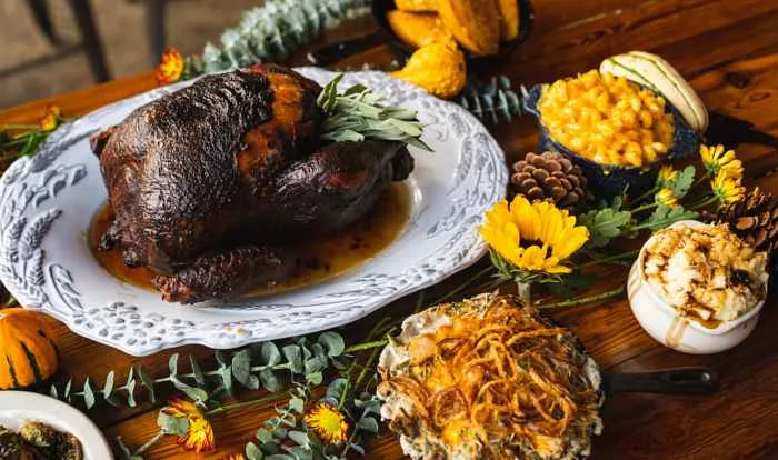 Thanksgiving Dinner Table Edited 1 for Thanksgiving To Go at Old Crow Smokehouse in Wrigleyville