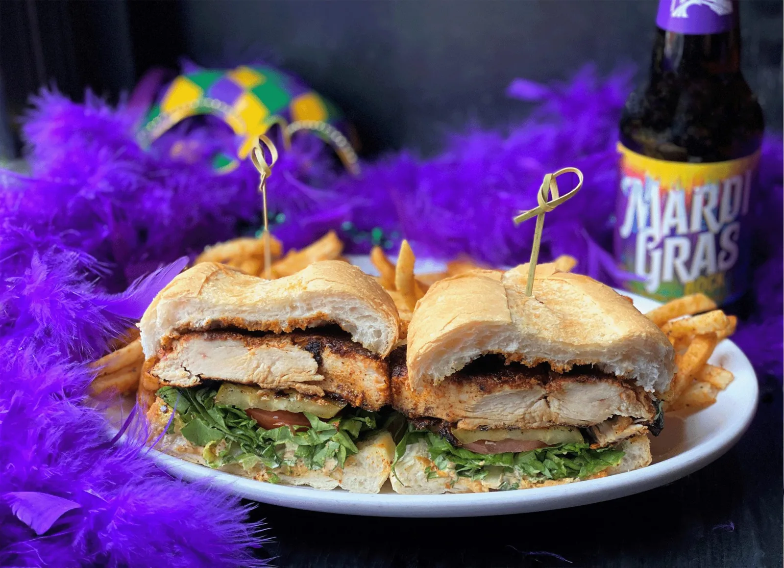 Chicken Po Boy 8 Bit for Mardi Gras at Mac’s Wood Grilled