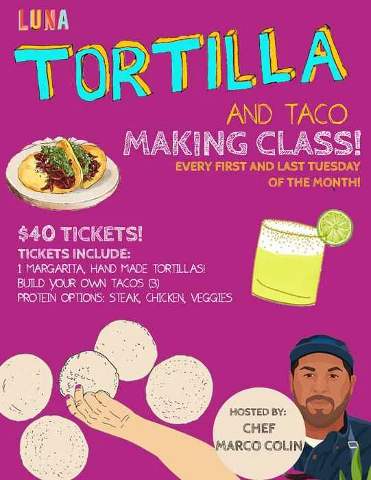 Tortilla Genericflyer for Learn How to Make Tortilla and Taco’s with Chef Marco Colin