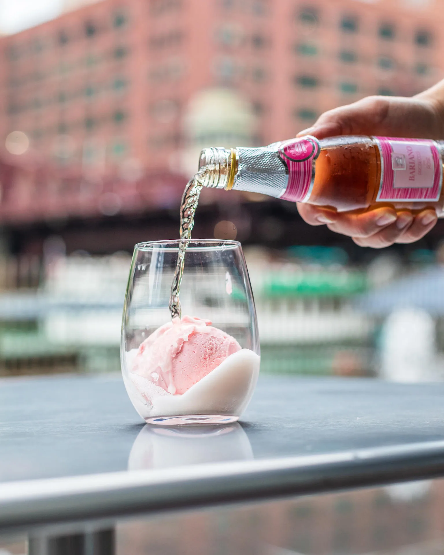 Rosé Float 1 for Celebrate National Ice Cream Month with Boozy Gelato Floats at Sweet Home Gelato