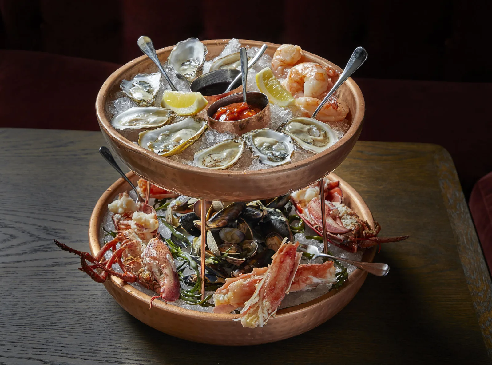 Seafood Tower Courtesy Of Neil Burger for Venteux Celebrates National Oyster Day + Paris Olympics with AYCE Shellfish Party, Oyster Shucking Class, $1 Oysters