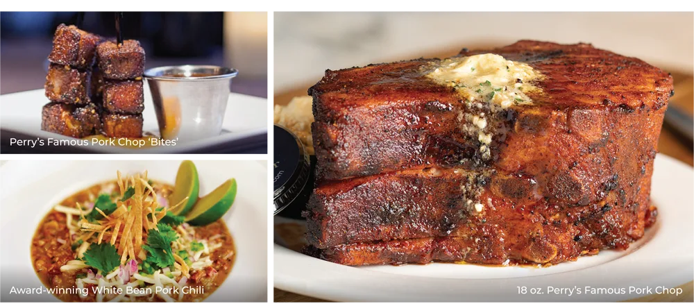 Pork Chop Collage 1000 for Celebrate National Pork Chop Day on August 27 at Perry’s Steakhouse & Grille