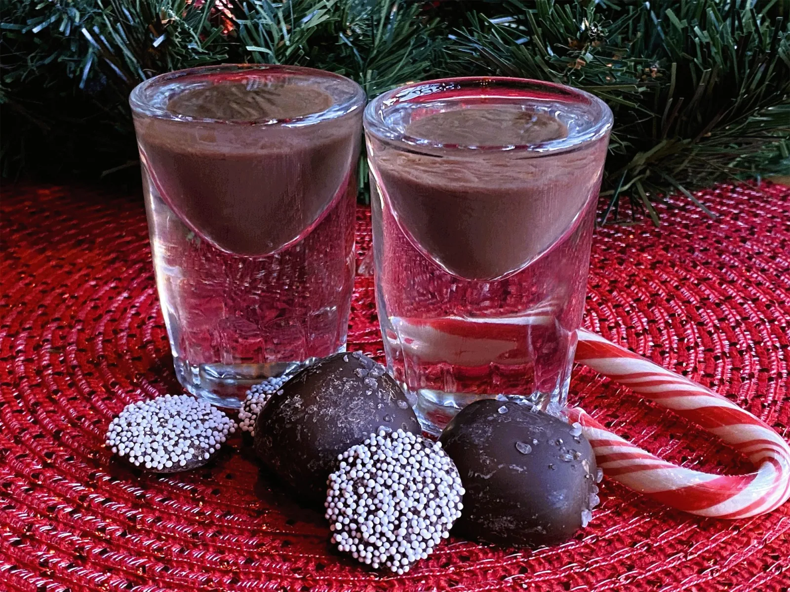 Holiday Peppermint Shots 12 2 23 for December Holiday Specials at Mac's Wood Grilled
