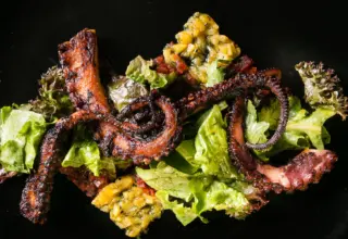 c chicago 0000 Charred Octopus Salad for C Chicago Introduces New Shark Bar Menu (sorta)