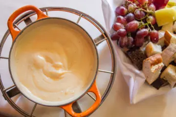 Chz Fondue Closeup for Geja’s Cafe Celebrates National Cheese Fondue Day With All You Can Eat Fondue April 11