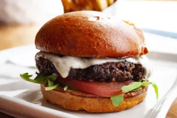 Marshalls Landing Black Bean Veggie Burger for National Veggie Burger Day at Marshall’s Landing