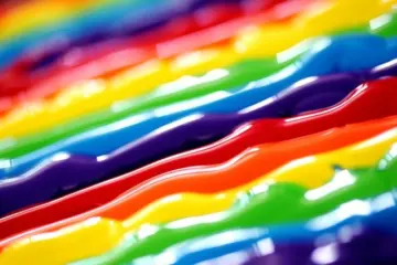Rainbow Flag Paint for Cider Pride with 2 Towns Ciderhouse and SeekOut Real Hard Seltzer at Tuman’s Tap & Grill