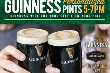 Lotties Guinness Pint Glass Selfie for St. Patrick's Day at Lottie's