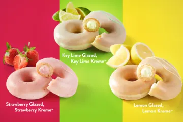 Fresh Off The Line Doughnuts for Krispy Kreme Debuts Three Fruit Flavored Glazes "Fresh off the Line" at Chicagoland Shops Tomorrow