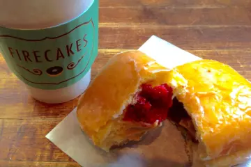 firecakes 0000 PBJ Donut Firecakes with La Colombe Coffee for New Peanut Butter and Jelly Donut at Firecakes