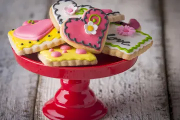 Valentines Cookes Assorted On Pedestal 2000 for Delightful Pastries to Feature a Selection of Valentine’s Day Treats