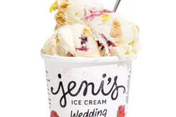 Wedding Cake Volcano Pint Ecomm White for Jeni’s New Wedding Cake Flavor Now Available at Chicagoland Scoop Shops