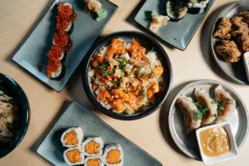 Hinoki Food Collage 2 for Hinoki Sushiko Hosting Seven Course Whiskey Dinner, September 25th