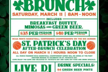 Pony St Patricks Day 2023 5X5 for The Pony Inn Celebrates St. Patrick's Day on March 11