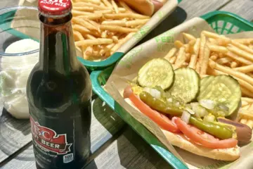 Ev Hot Dog Float for elephant+vine Launches Vegan Chicago Style Hot Dog