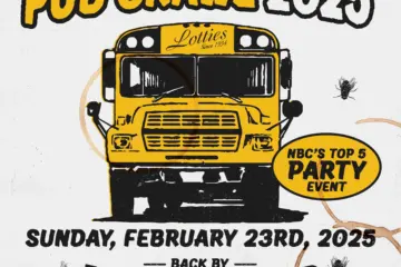 Lotties Dive Bar Pub Crawl 2025 for Lottie’s Pub 17th Annual Dive Bar Pub Crawl, February 23rd