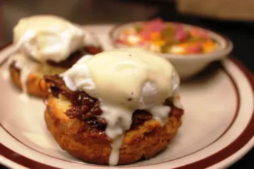 Brisket Benedict Bub City for New Year's Day Brunch at Bub City