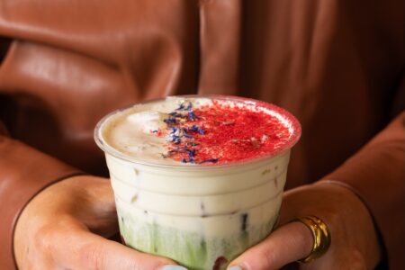 Image for Swadesi Cafe’s New Strawberry Shortcake Matcha & Latte