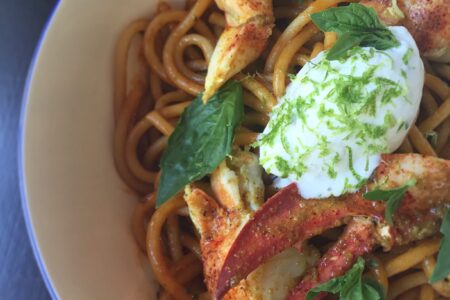 Beacon Tavern Lobster Bucatini for Carb Up, Bubbles Down Marathon Specials at Beacon Tavern