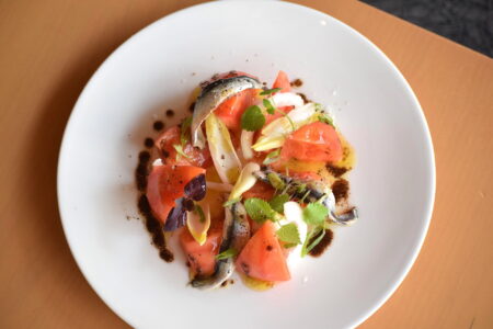 Ensalada Tomates Con Boquerones 4 1 for Jaleo by José Andrés Honoring 'La Tomatina' with Tomato Focused Menu