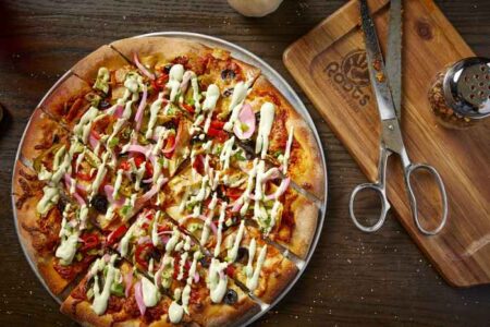 Antique Taco Pizza for Roots Handmade Pizza Launches New App and Opens Third Location in Old Town October 2