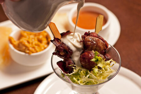 Bacon Wrapped Dates Sm for Shareable Sherry Dinner for two at Mercat a la Planxa