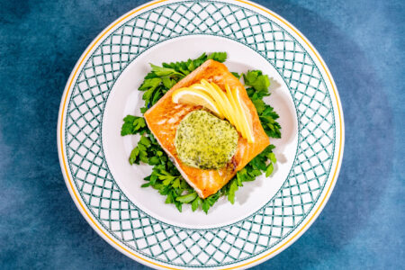 Chive Butter On Salmon 2 for Home Kitchen Gourmet Arrives: Chef Driven Recipe Kits by Chicago Game & Gourmet and Chef Michael Lachowicz