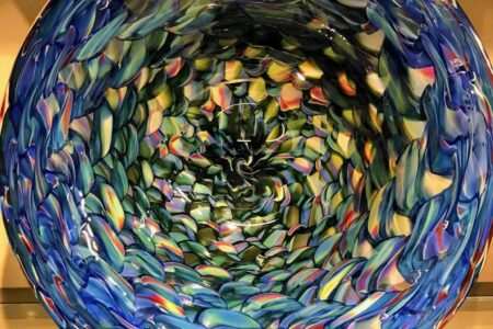 Dan Sviland Glass Bowl for Brunch and Hand Blown Crafts from Hot Shop Glass December 2 at Prairie Grass Cafe in Northbrook