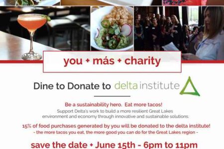 Dine to Donate Delta Institute for Dine to Donate at más!