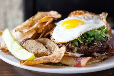 Egg Burger 1 RJ Grunts for New Year's Day Brunch at R.J. Grunts