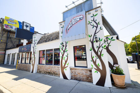 Exterior for Neon Gardens and The Slice Hut Now Open in Lincoln Park