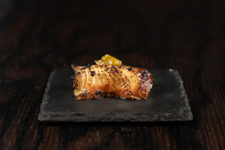 Fresh Water Eel Fried In Bone Marrow And Poblano Yuzu Kosho 1 for Sushi by Scratch Restaurants Opening in River West this February