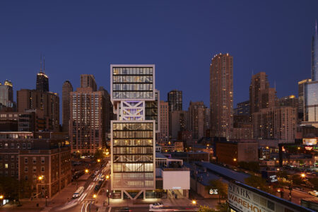 Godfrey Hotel Chicago Front View for Clothing Drive Benefiting AMVETS at The Godfrey Hotel Chicago: Friday, Dec 18th