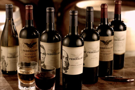 Group Family Bottles Glasses for Founding Fathers Inspired Wine for the Chicago Holiday Party Season