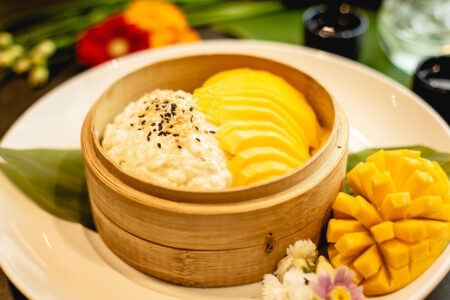 Mango Sticky Rice for Sunda New Asian Celebrating Asian American and Pacific Islander Heritage Month Throughout May + Sushi Rolling Classes