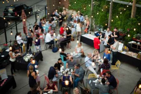 Patio for "Zero Weeks" Screening at Honey Butter Fried Chicken